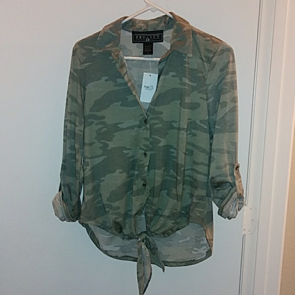 Crop Top Button Up Blouse.